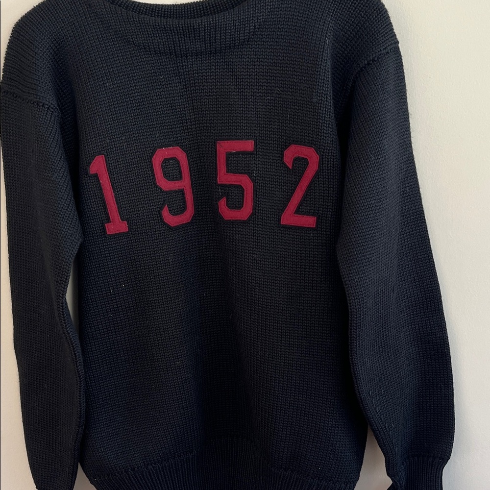 Vintage Harvard Jim Mc Carthy Black Sweater with Red 1952 Design